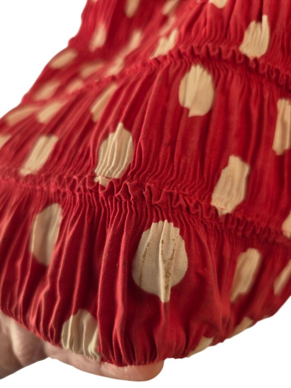 Vintage Red Polka Dot Prairie Skirt Sz XXS 22” Waist Boho Cottagecore Midi Skirt - Picture 10 of 12